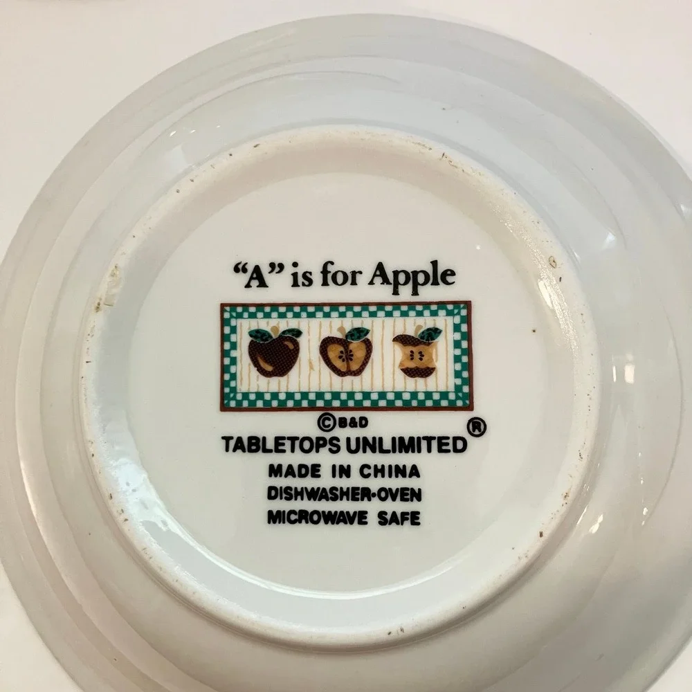 Tabletops Unlimited 1990's A is For Apple Soup Salad Bowls 8